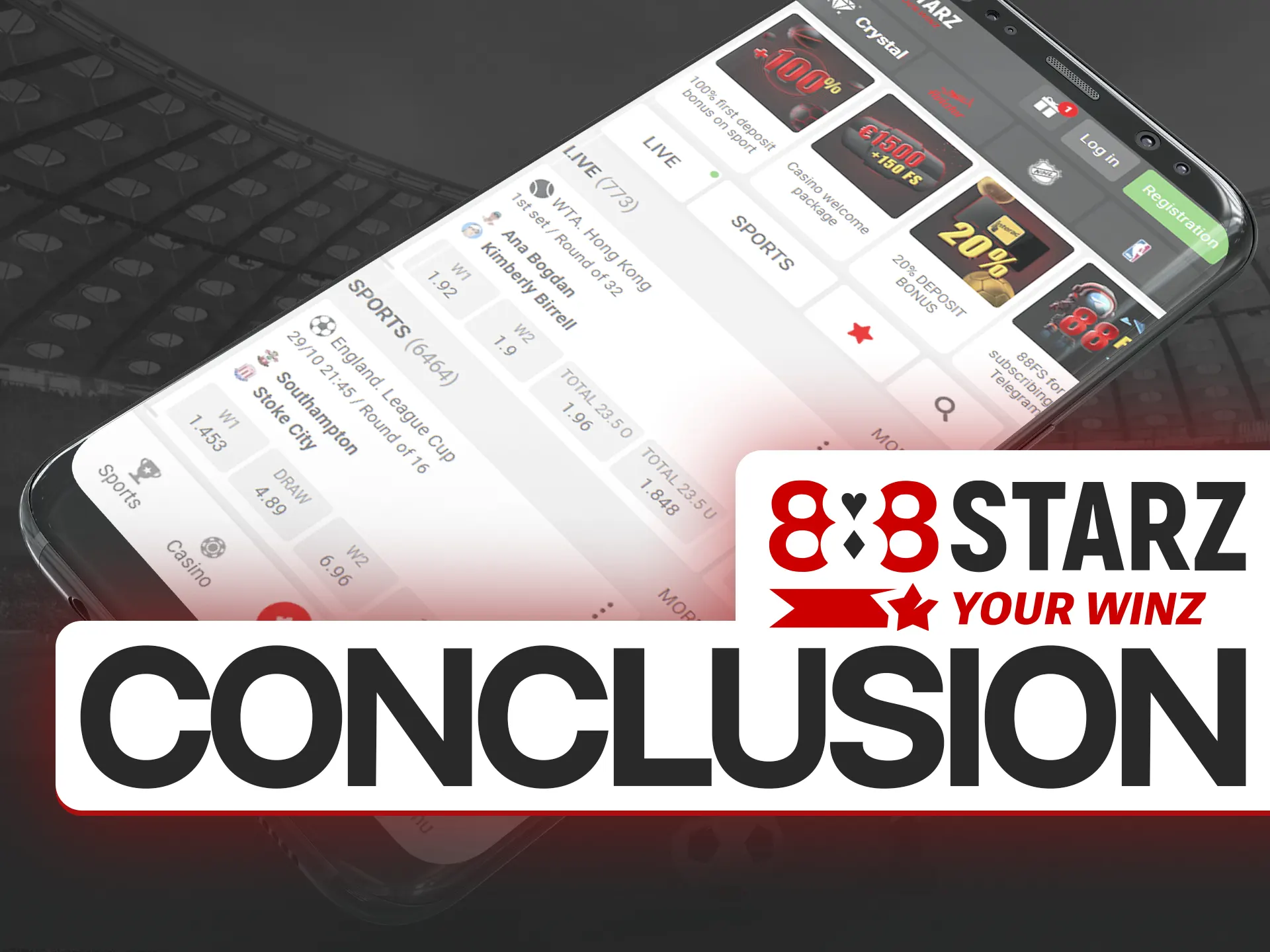 In conclusion, the 888Starz app is a great solution for betting and gaming on the go.