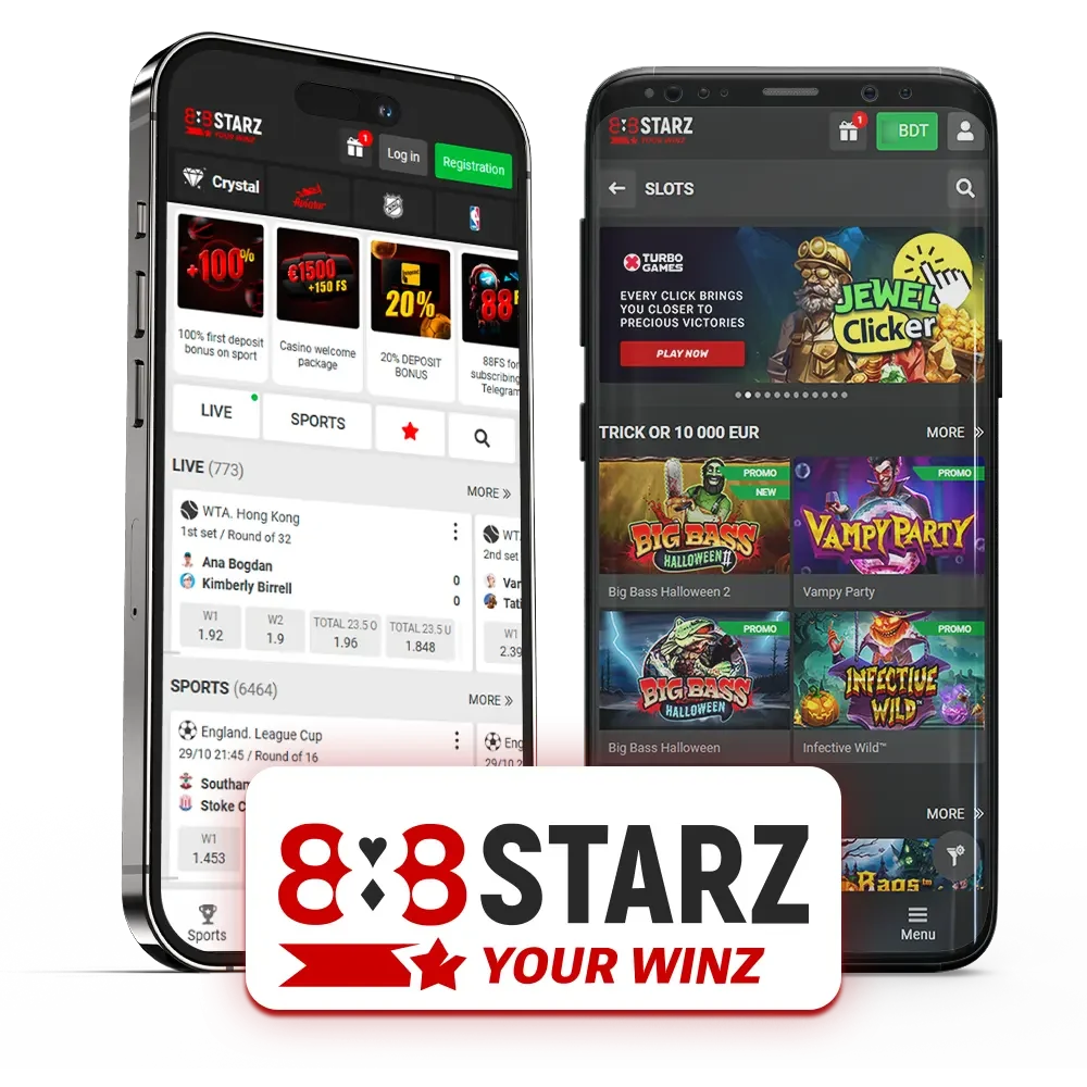 Download 888Starz mobile app for your mobile device.