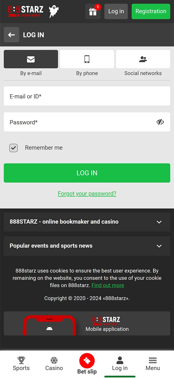 How to log into your account using 888Starz mobile app.