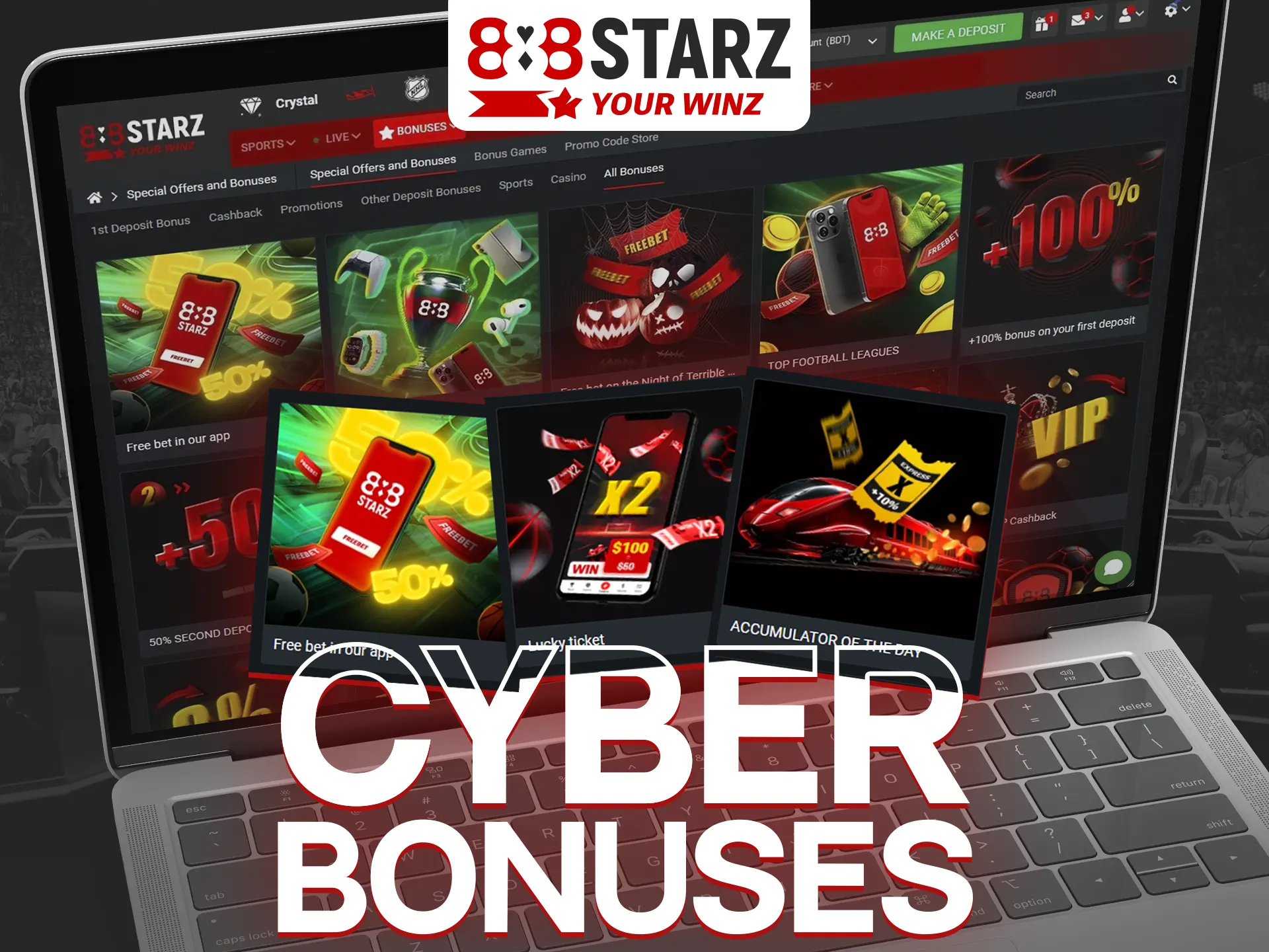 At 888Starz you can get Cyber bonuses and maximize your winnings.