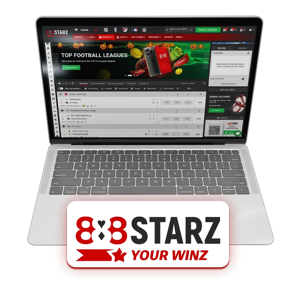 Place your bets and play casino games at 888Starz website.