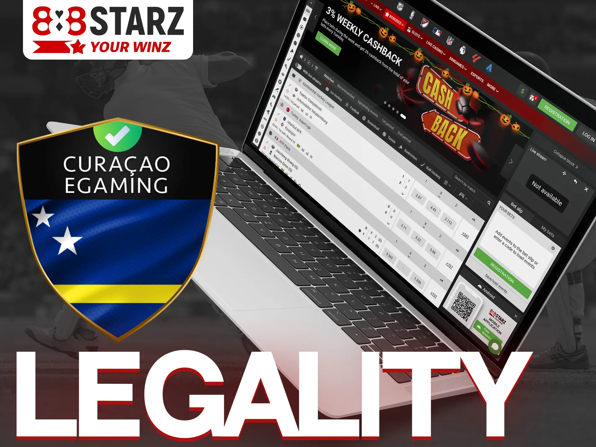 888Starz operates legally with a Curacao license.