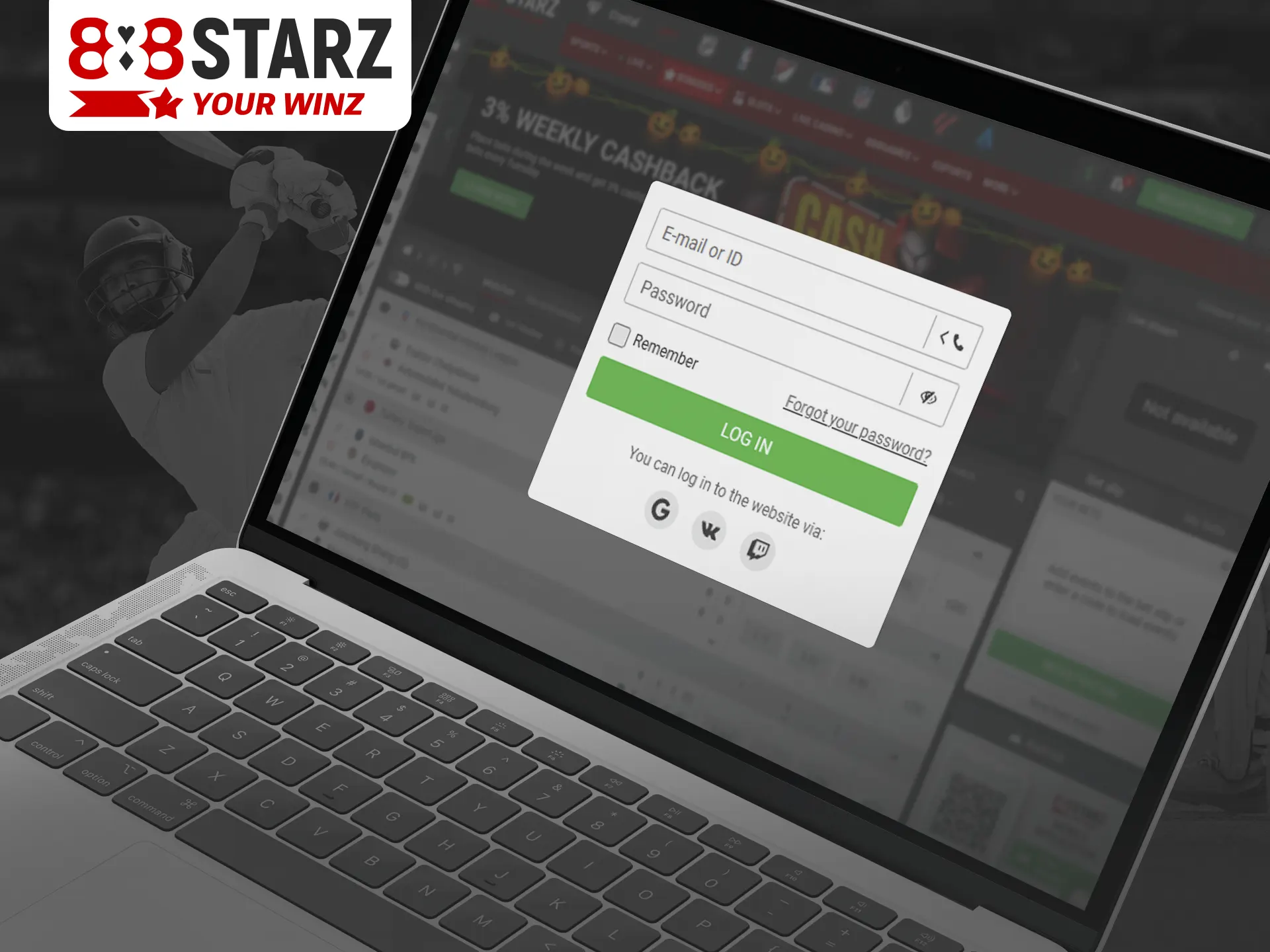 Follow these steps to enter your 888Starz account.