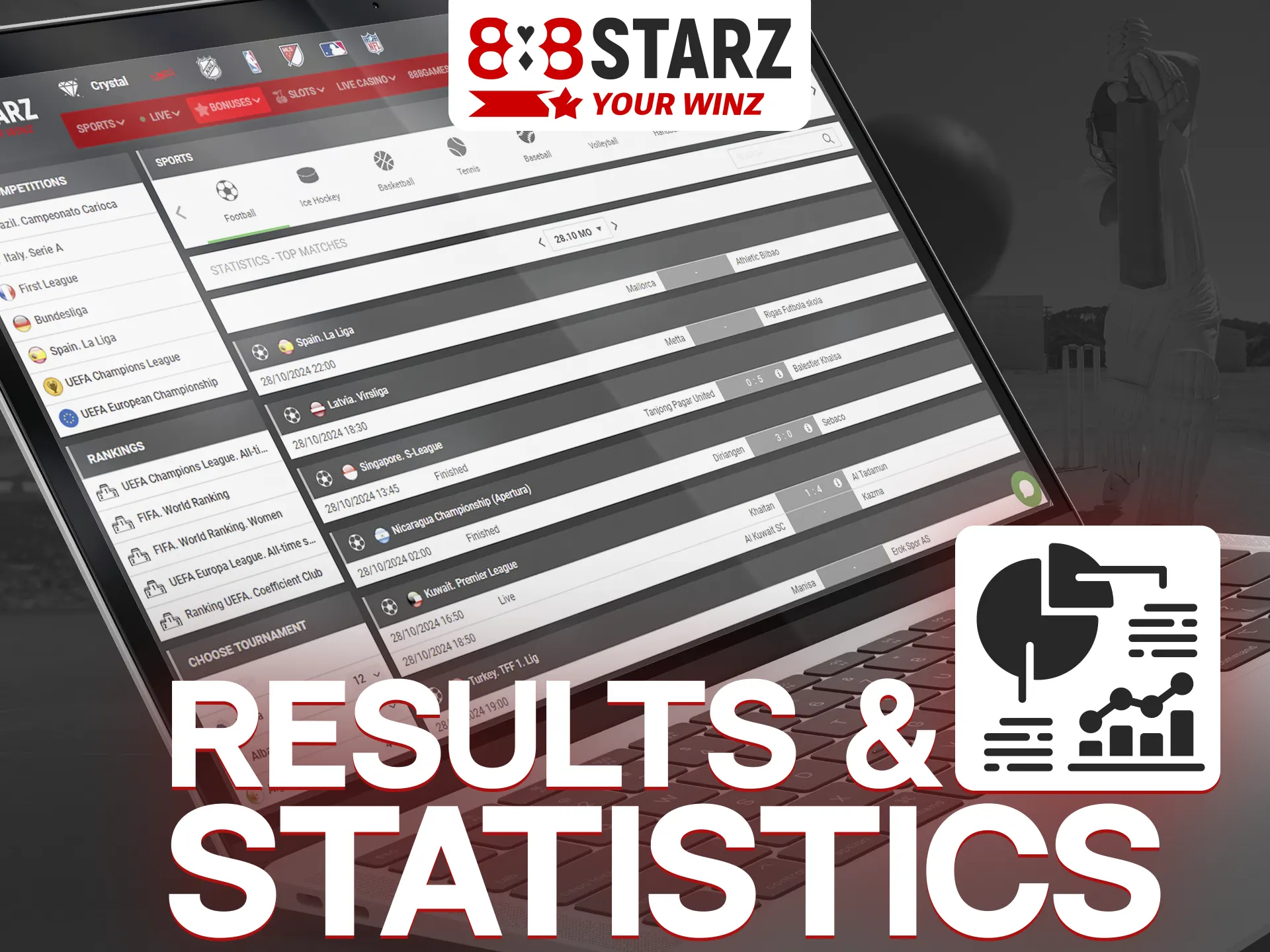 Information on the latest matches can be found in the Results and Statistics section at 888Starz.