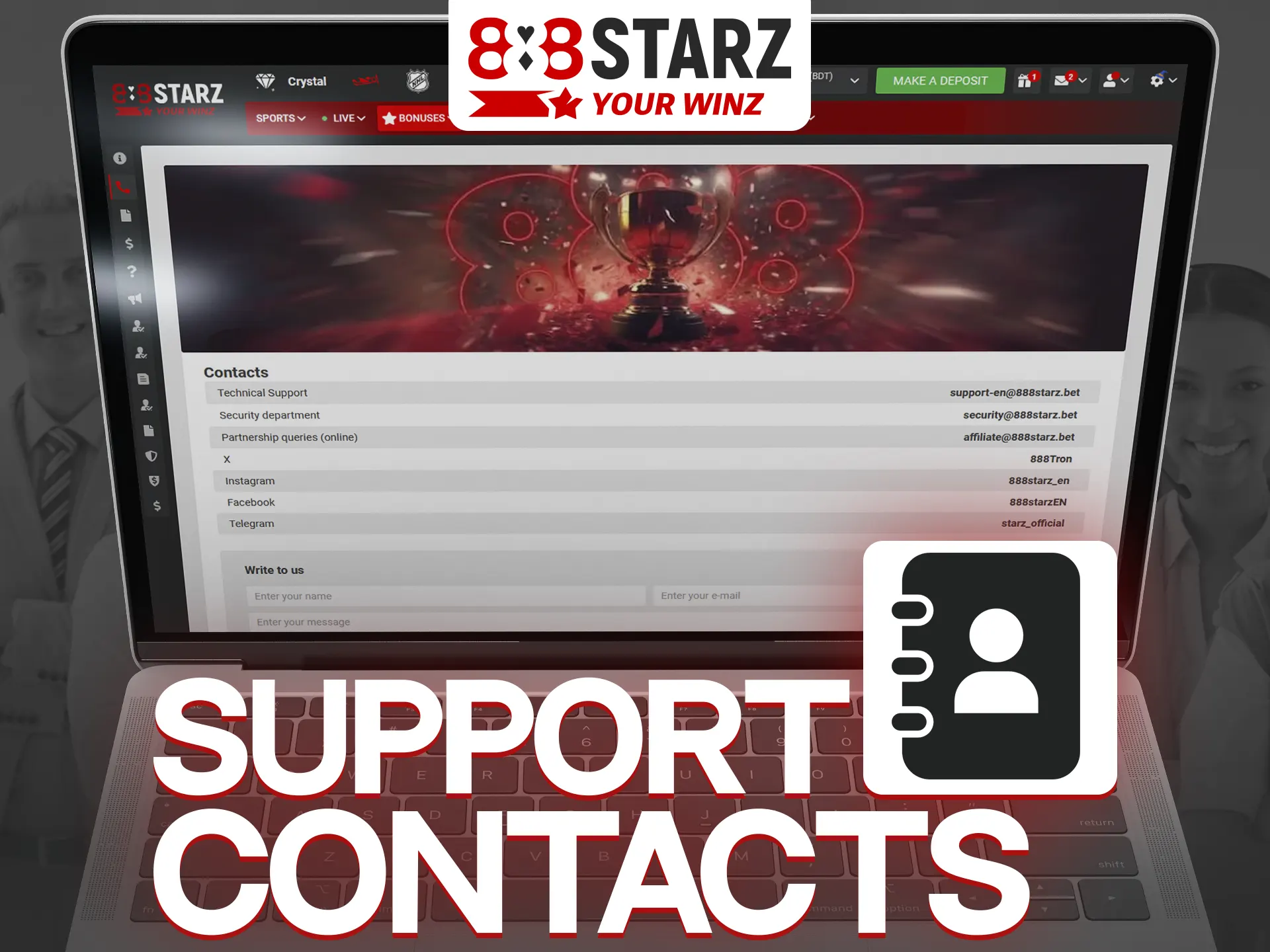 888Starz support team is always available to help.