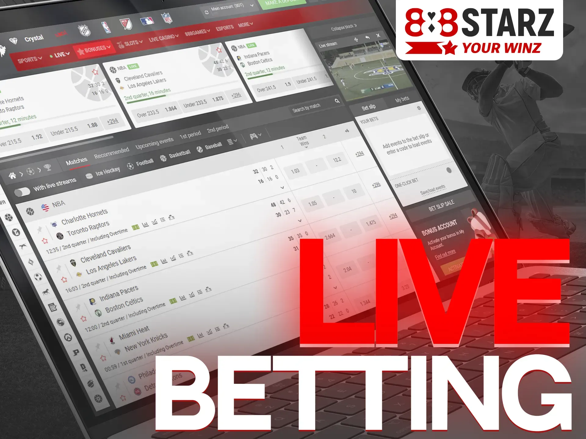 Enjoy live betting 24/7 at 888Starz platform.