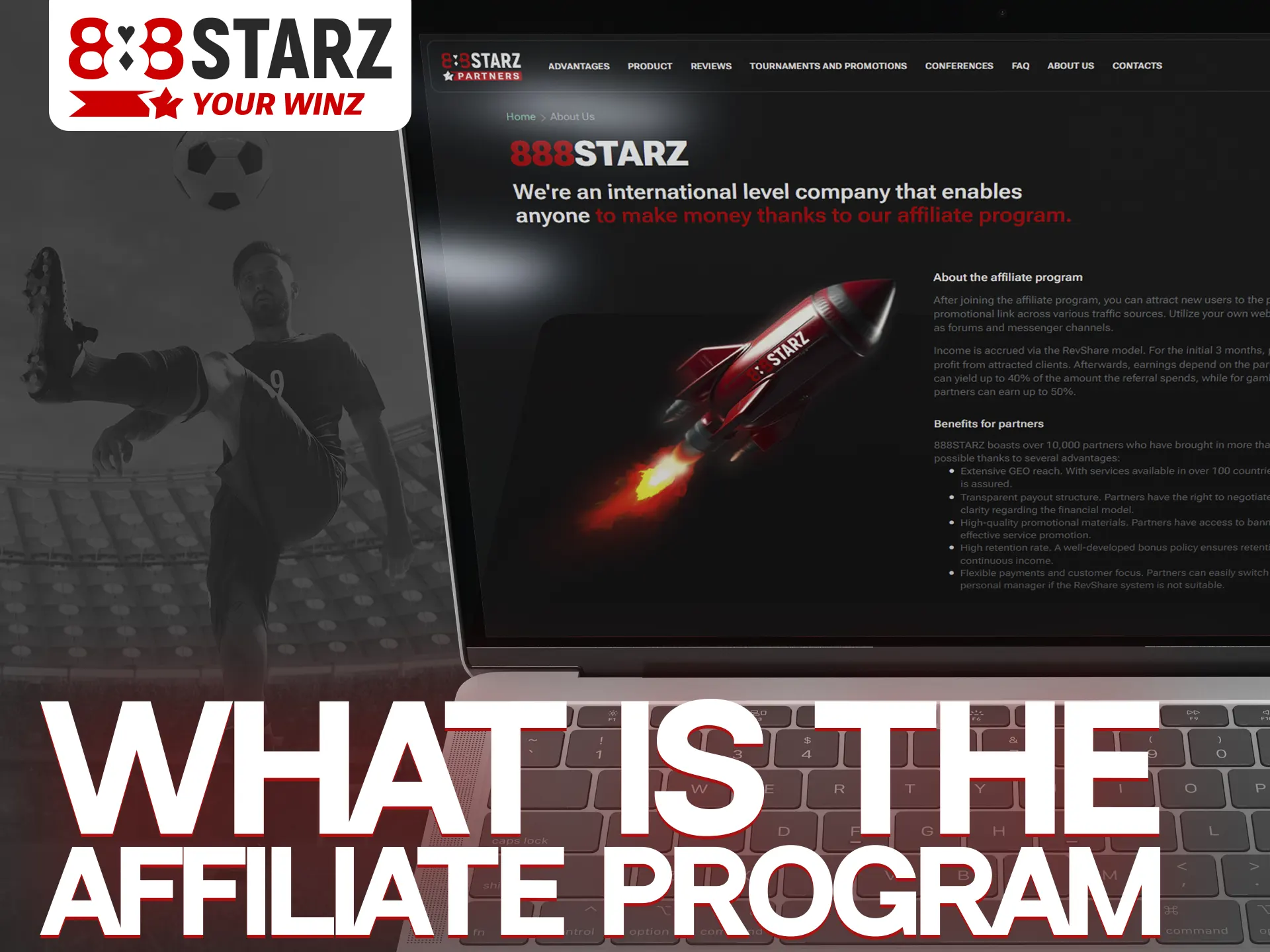 888Starz Partners is an affiliate program for those who wish to monetize gambling traffic.