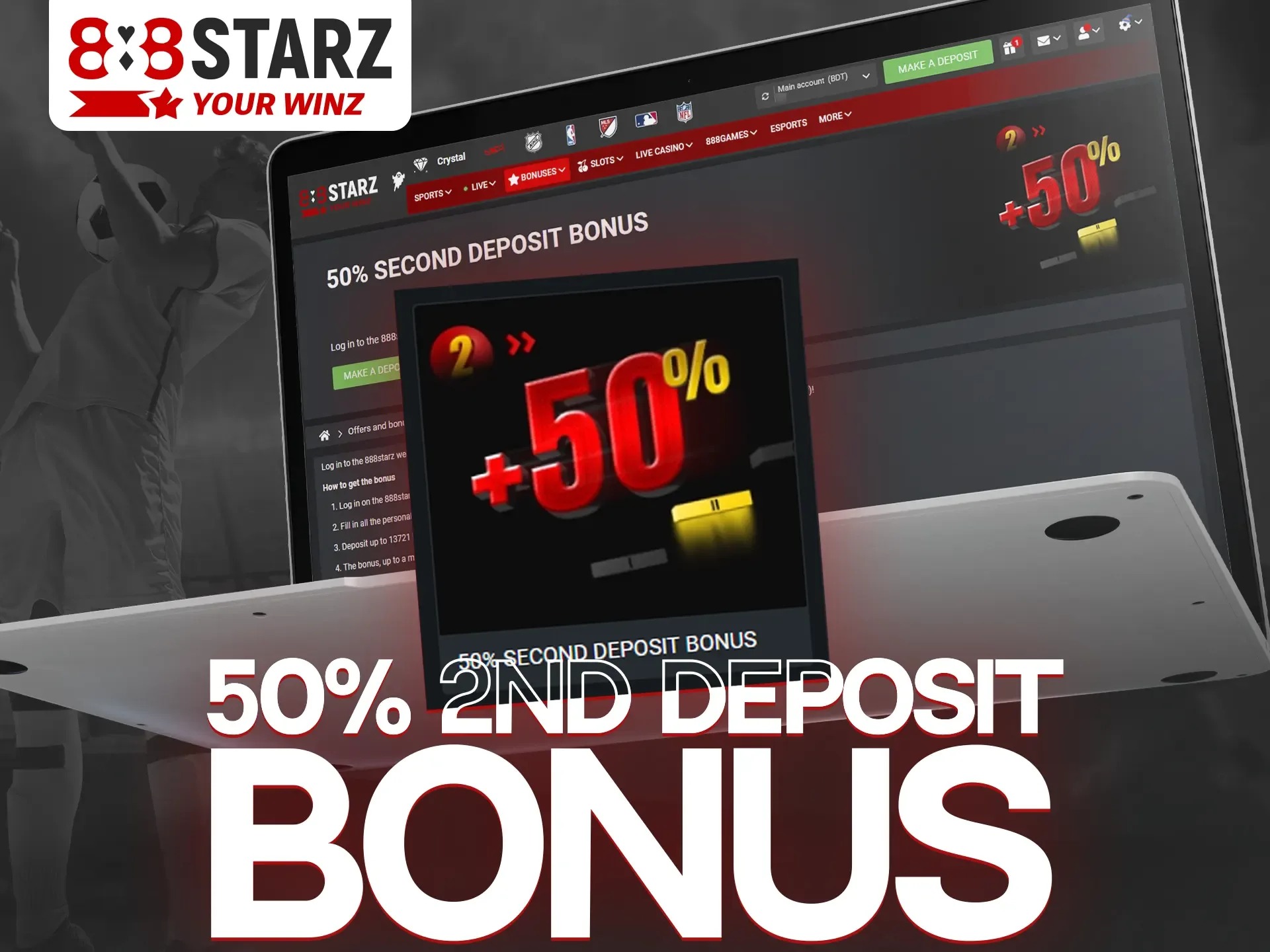 Maximize your second deposit at 888Starz platform.