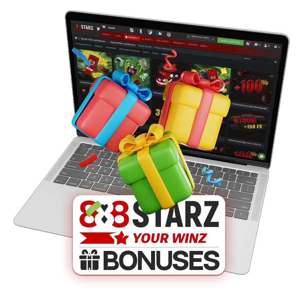 888Starz offers a variety of bonuses and promotions for players.