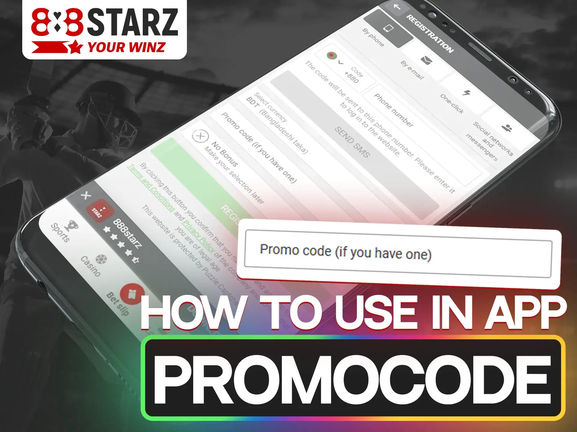 What you need to do to use promo code in the 888Starz app.