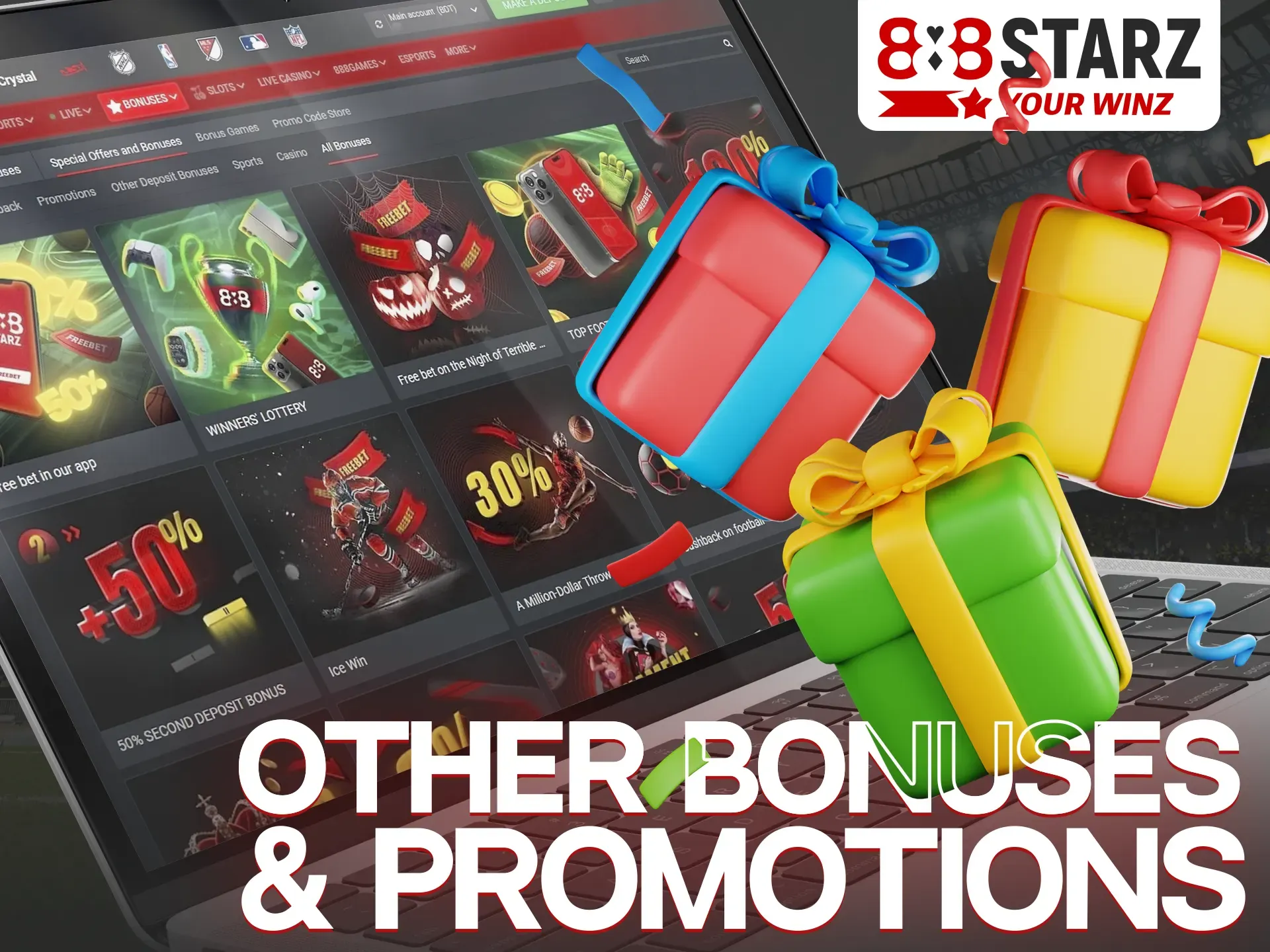 Other types of promotions and bonuses at 888Starz platform.