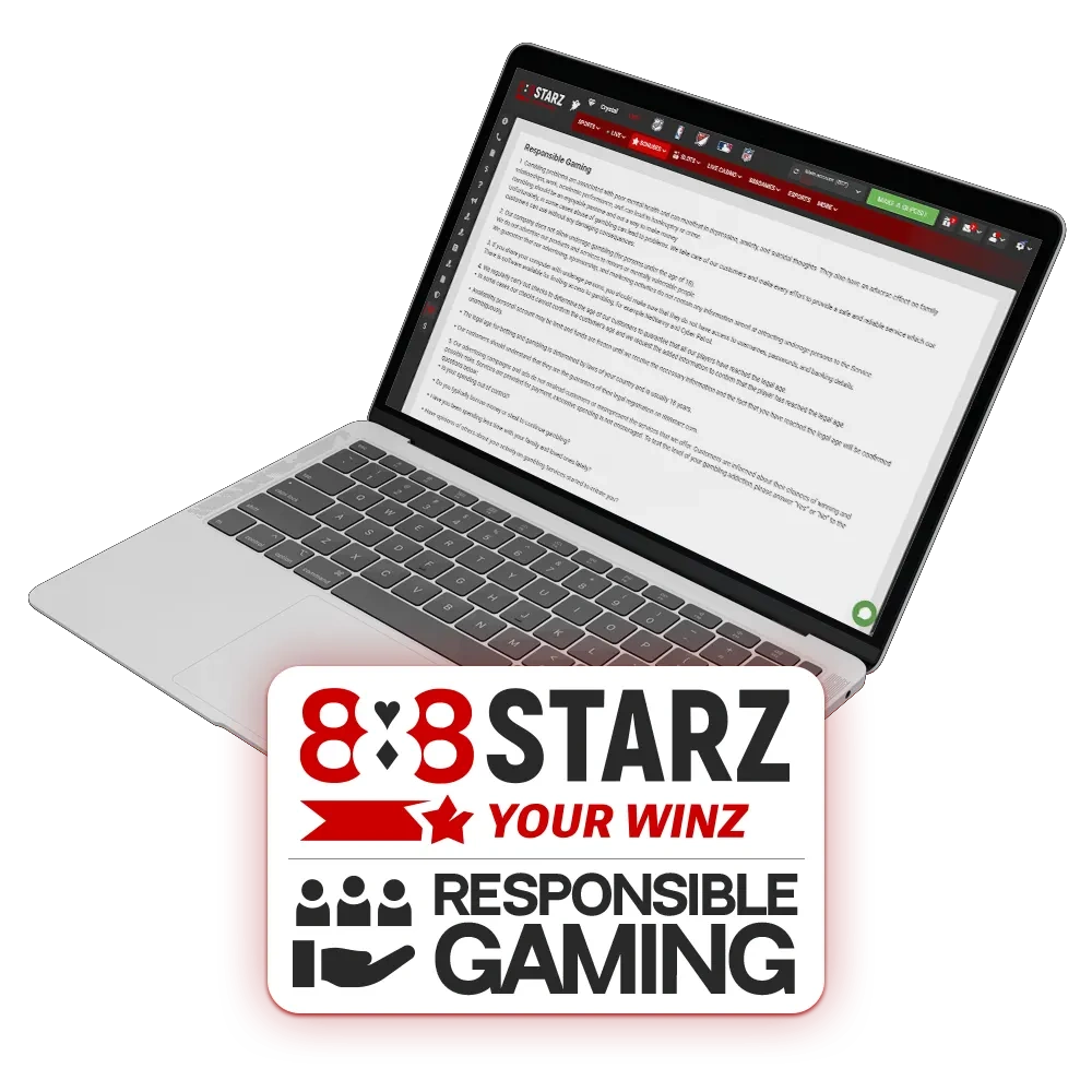 The basic rules of responsible gaming at 888Starz platform.