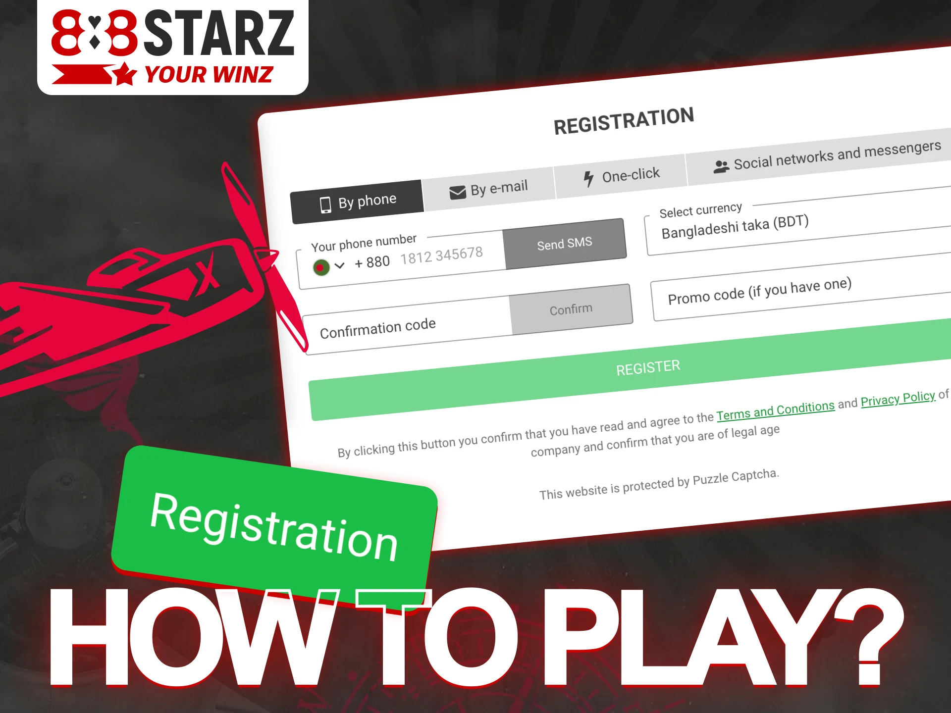 Playing Aviator at 888Starz is easy with the registration.