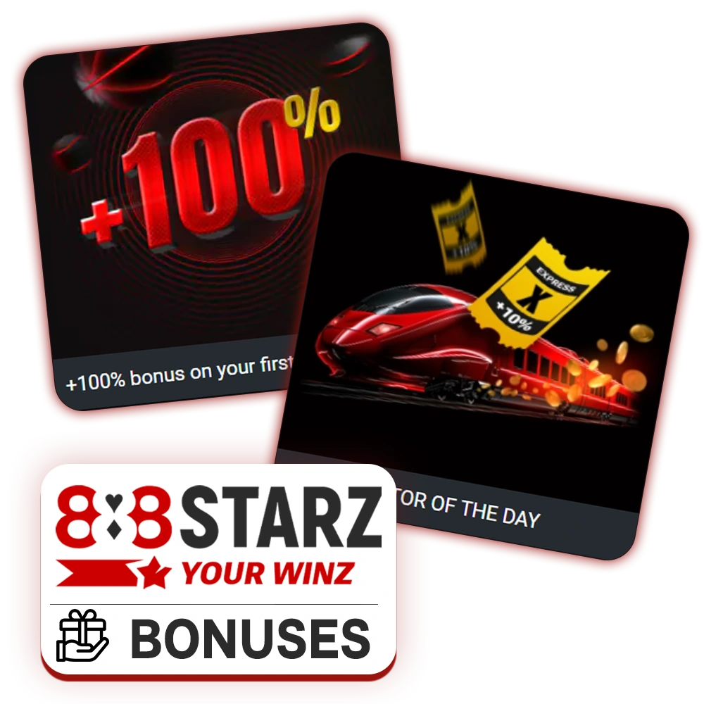 888Starz offers a variety of bonuses and promotions for players.