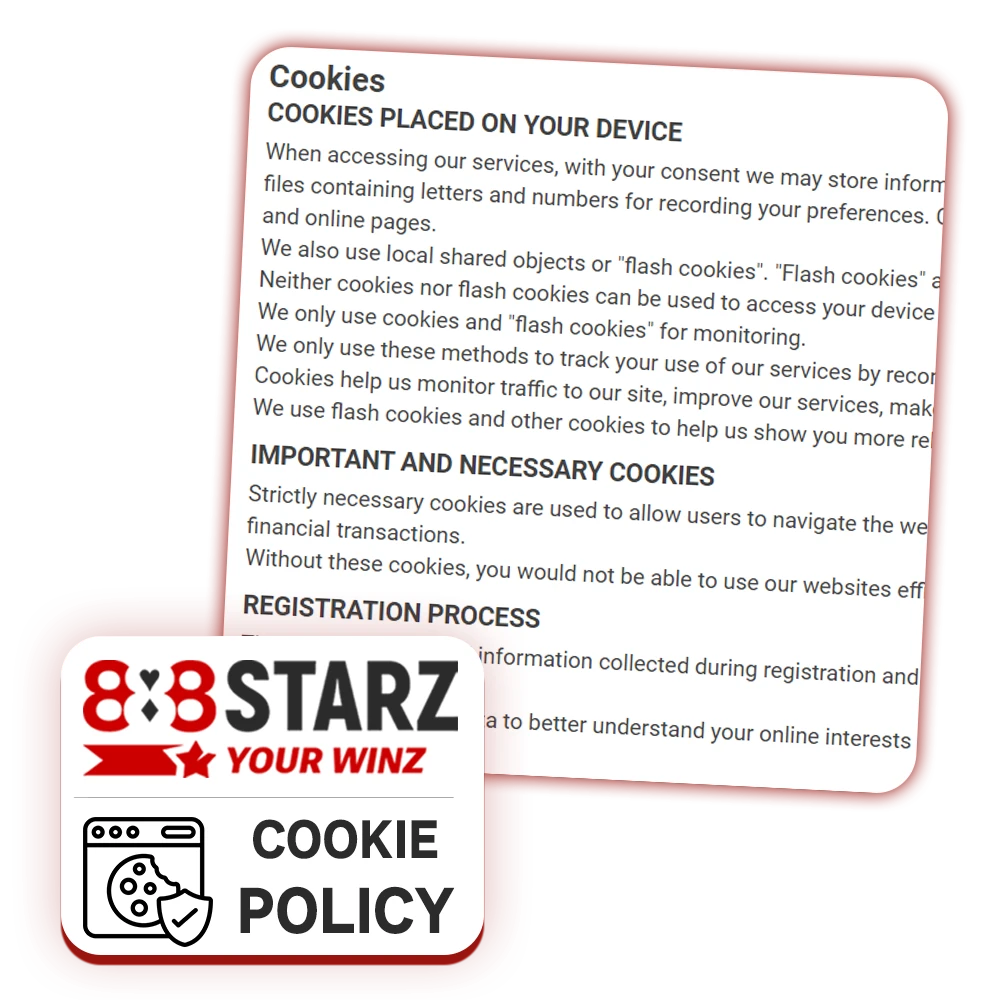 Detailed information about the cookie policy at 888Starz platform.