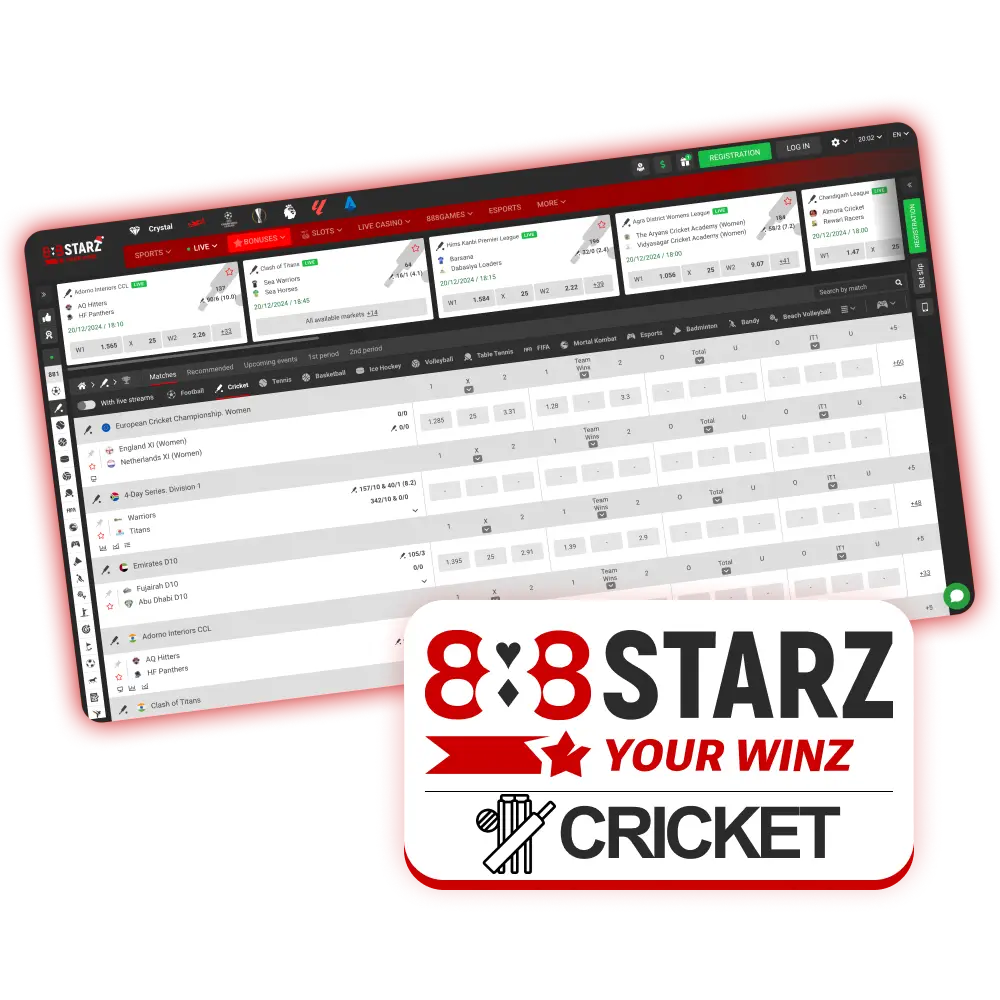 Bet on cricket in Bangladesh at 888Starz platform.