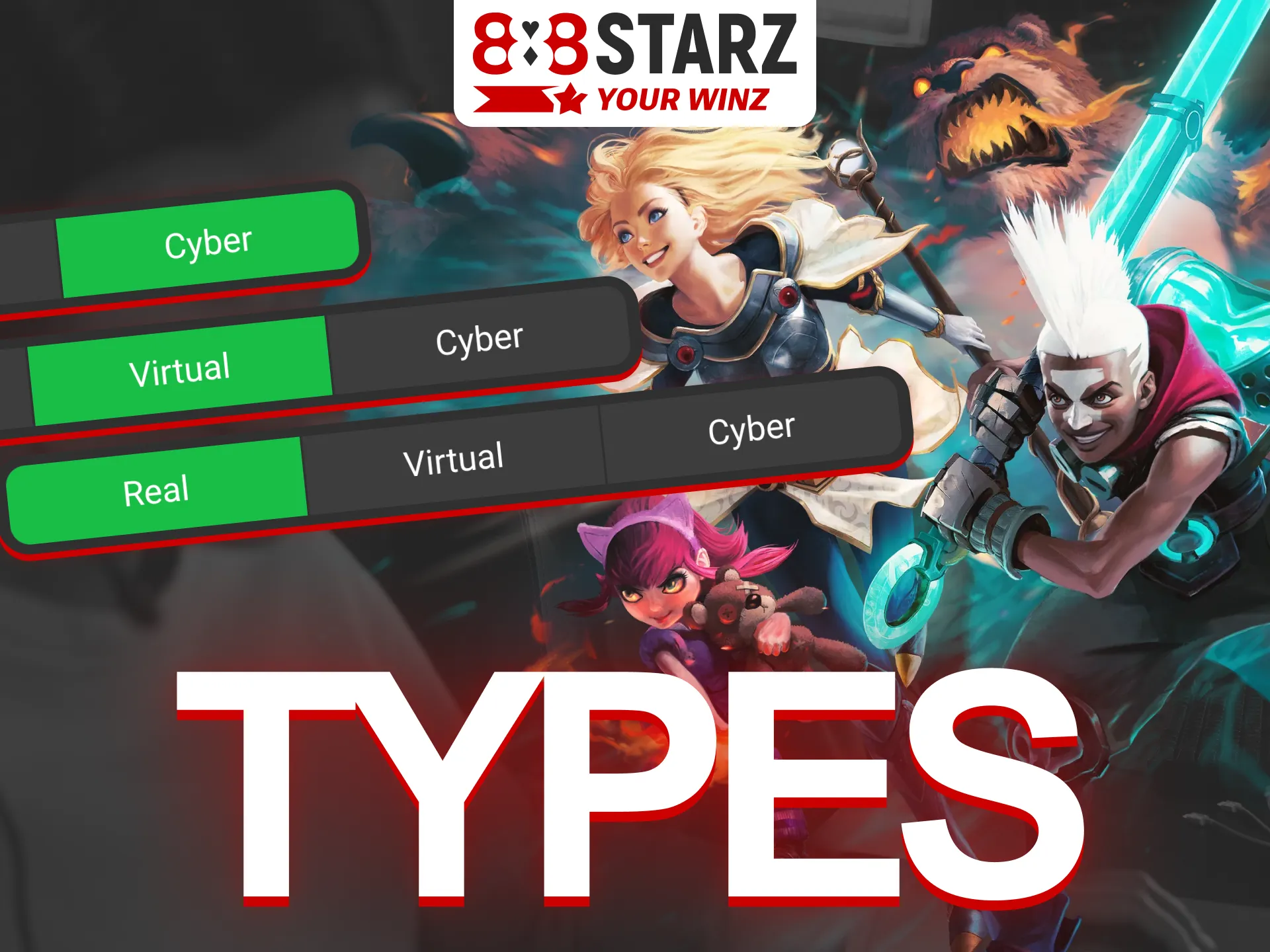 A wide range of eSports betting options is offered on 888Starz platform.