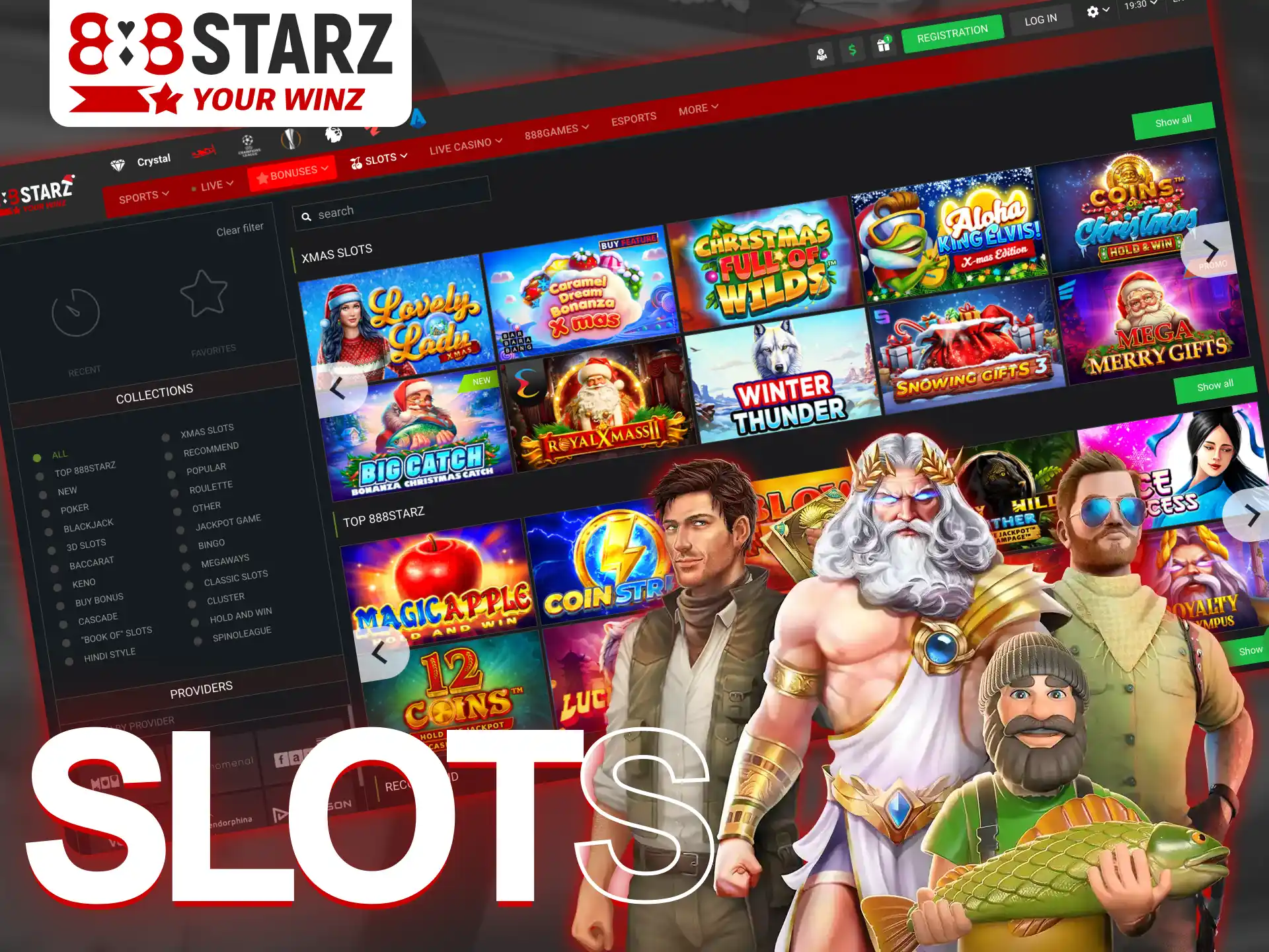 888Starz platform is a great place for slots betting.