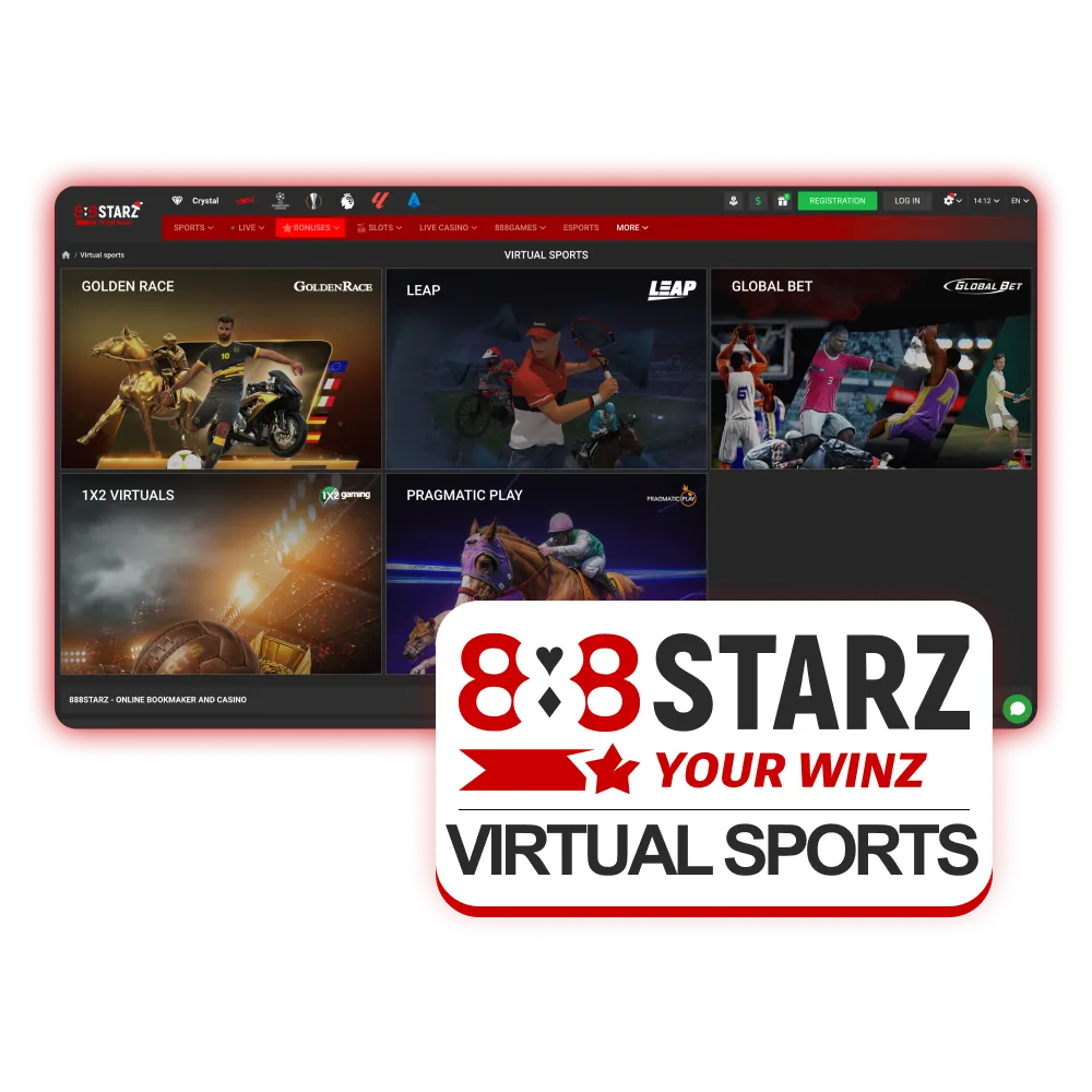 Bet on virtual sports at 888Starz betting platform.