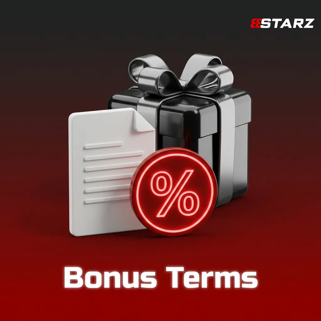 Bonus terms and conditions list for casino promotions including wagering requirements and eligibility rules.