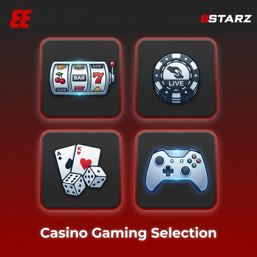 Casino gaming lobby showing slots, live dealer tables, and game categories across desktop and mobile interfaces