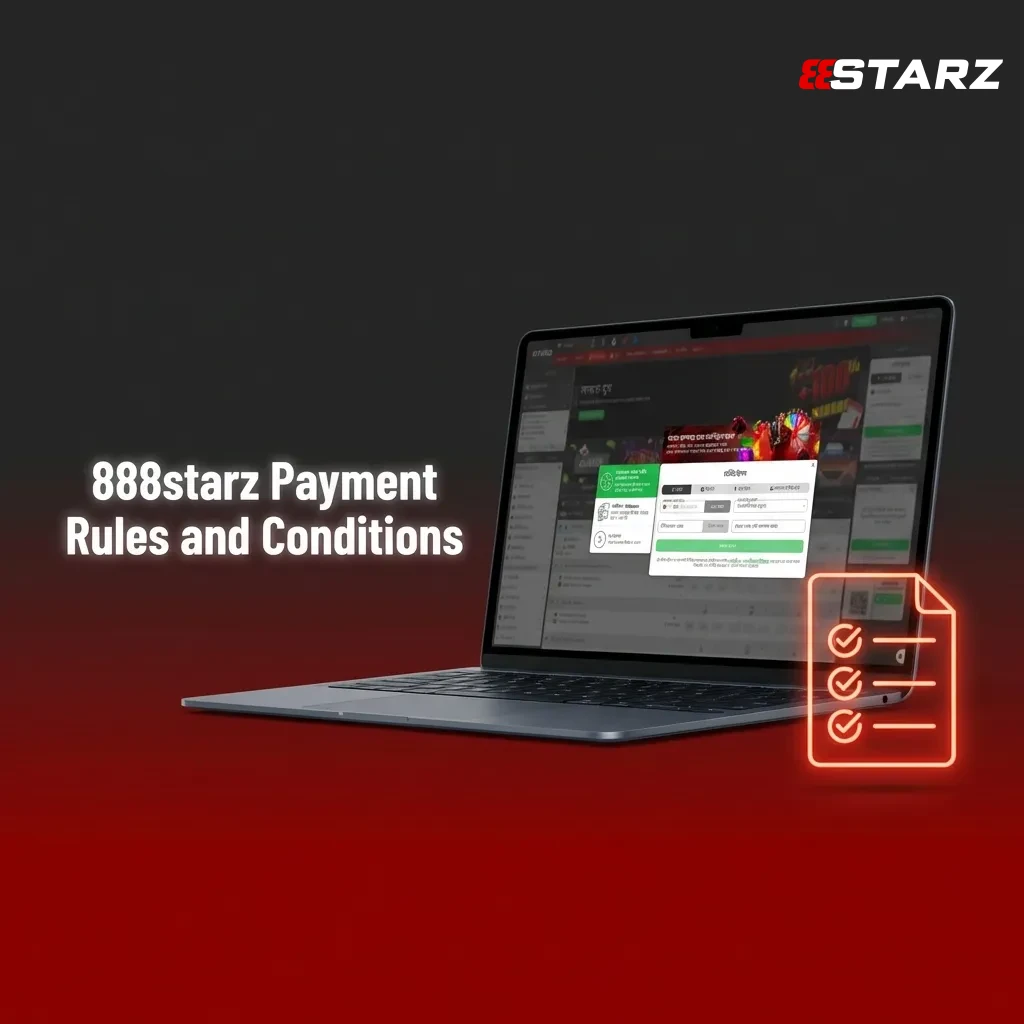888starz payment rules page showing verification, withdrawal methods, wagering requirements, and account ownership policies