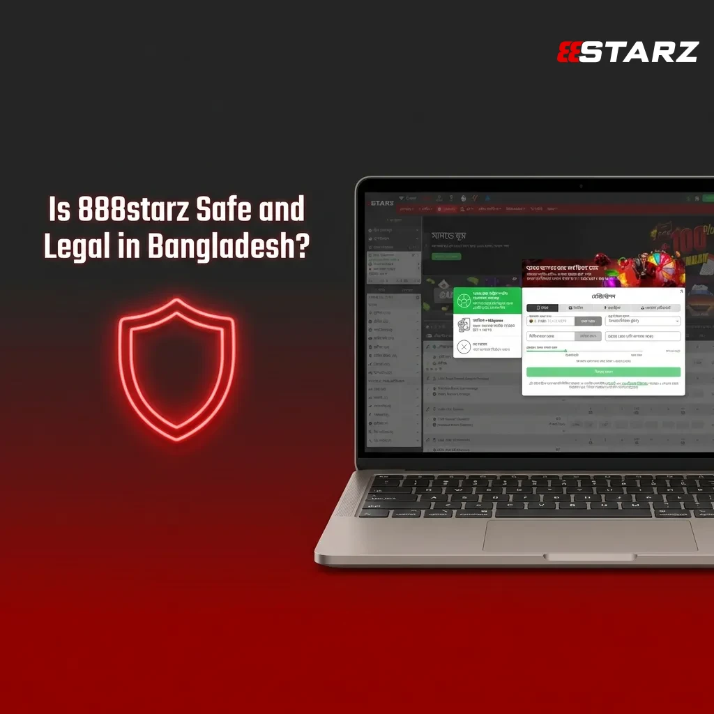 888starz betting platform logo with Curacao license badge and security shield icons on digital background